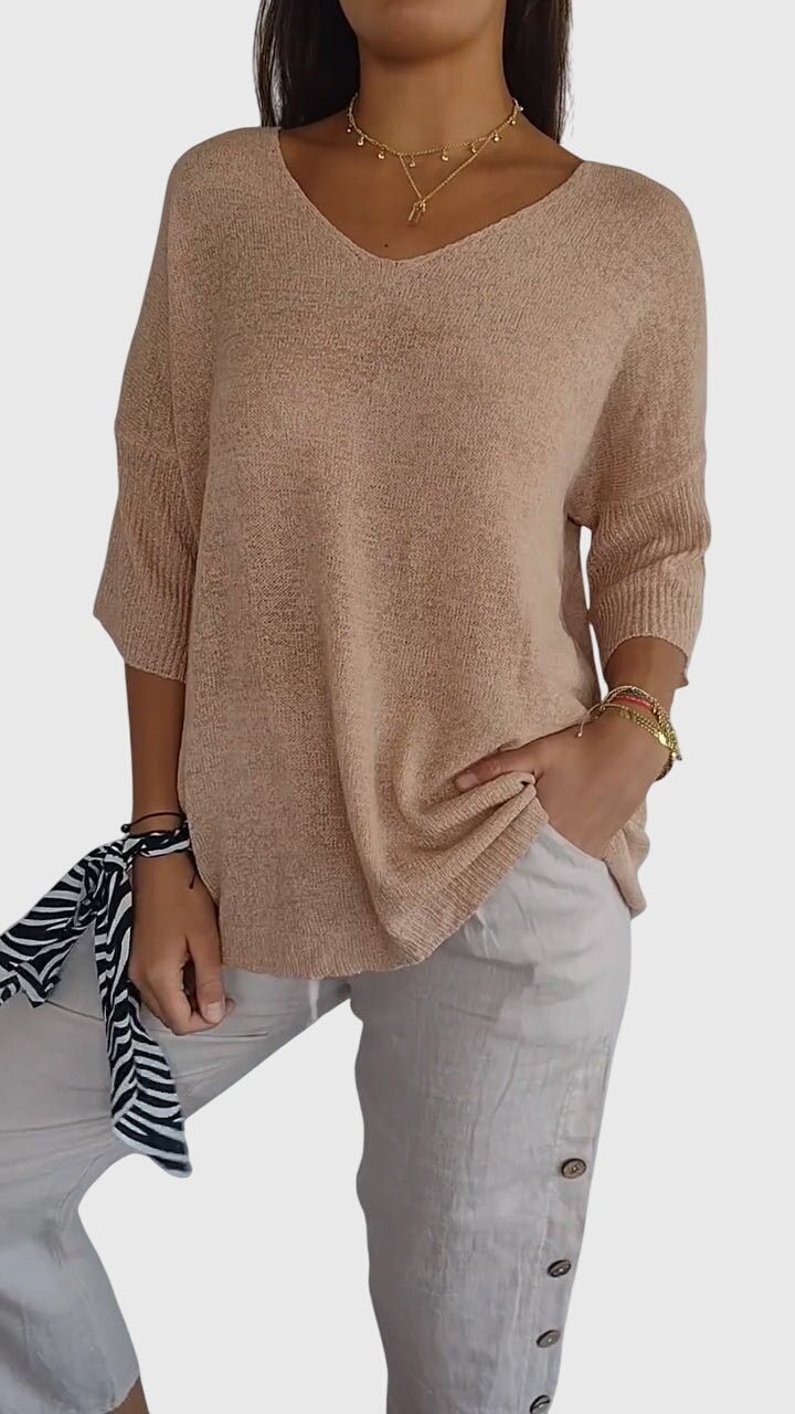 Cassandra™ Elegant V-Neck Top
