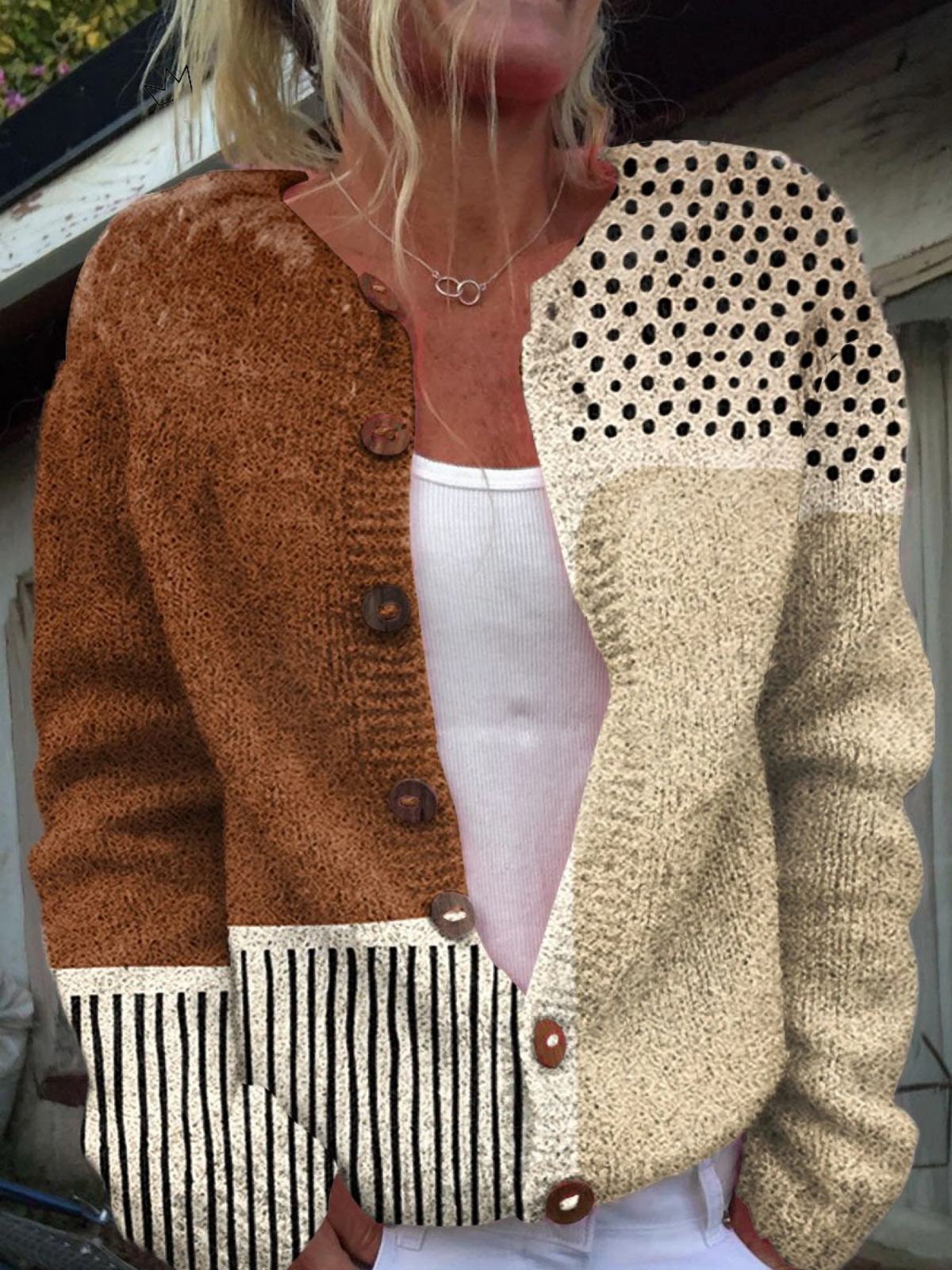 Minali | Abstract Polka Dot Cardigan