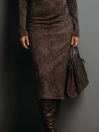 Ava Suede Midi Dress