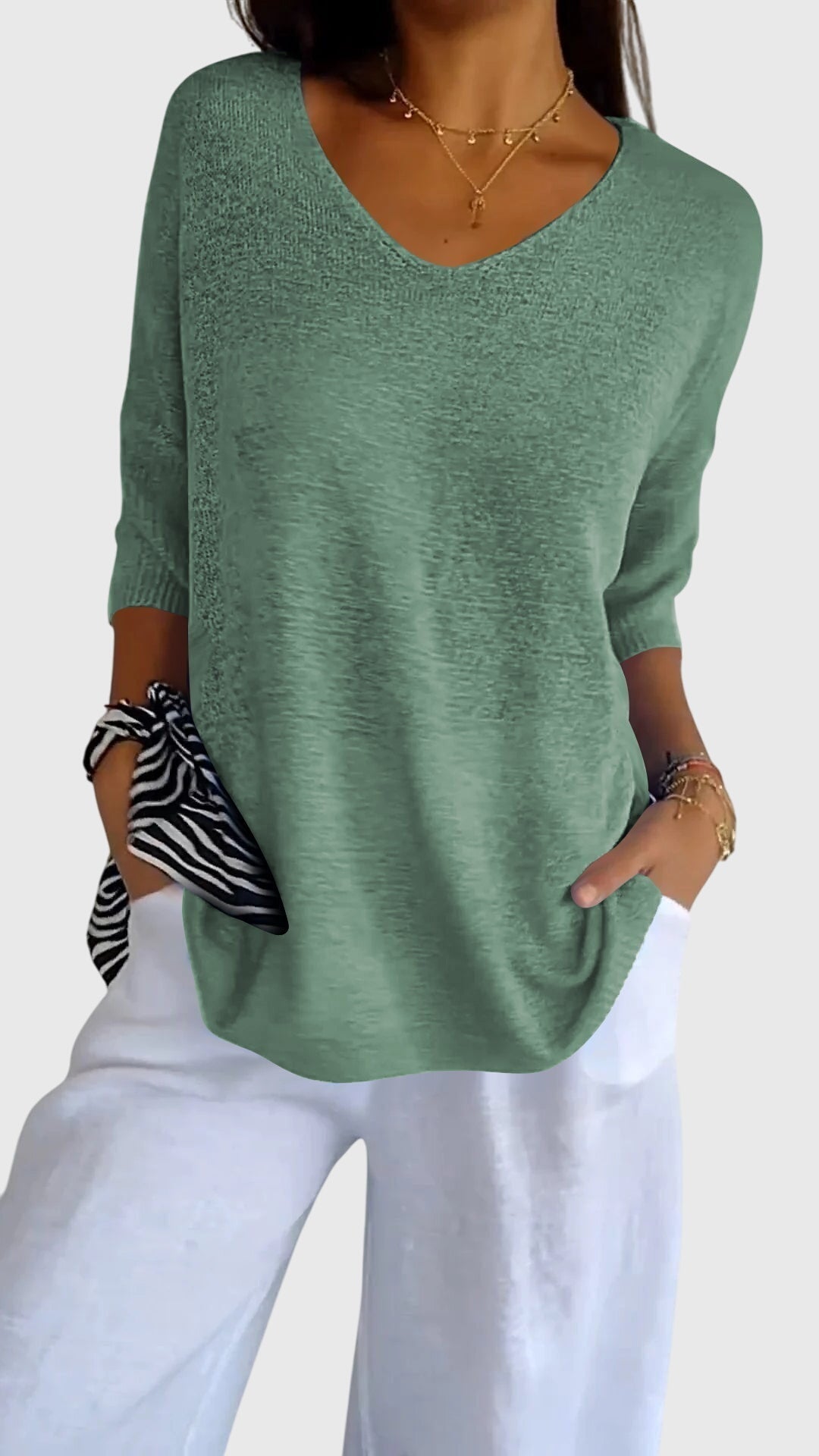 Cassandra™ Elegant V-Neck Top