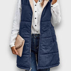 Marla Reversible fleece-lined hooded vest