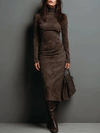 Ava Suede Midi Dress