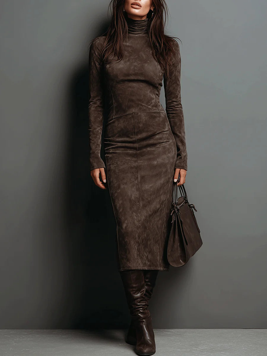 Ava Suede Midi Dress