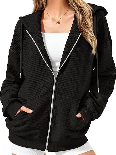 Elena Quilted Zip Hoodie