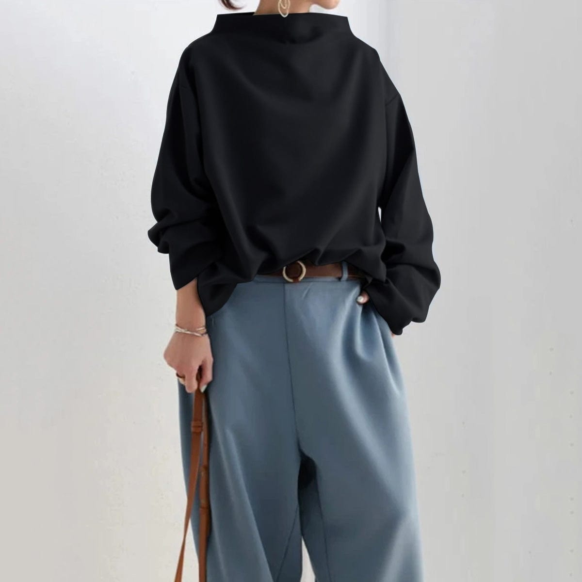 Pamela High-Neck Casual Top
