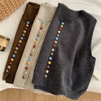 The Maribel Color-Button Knit Vest