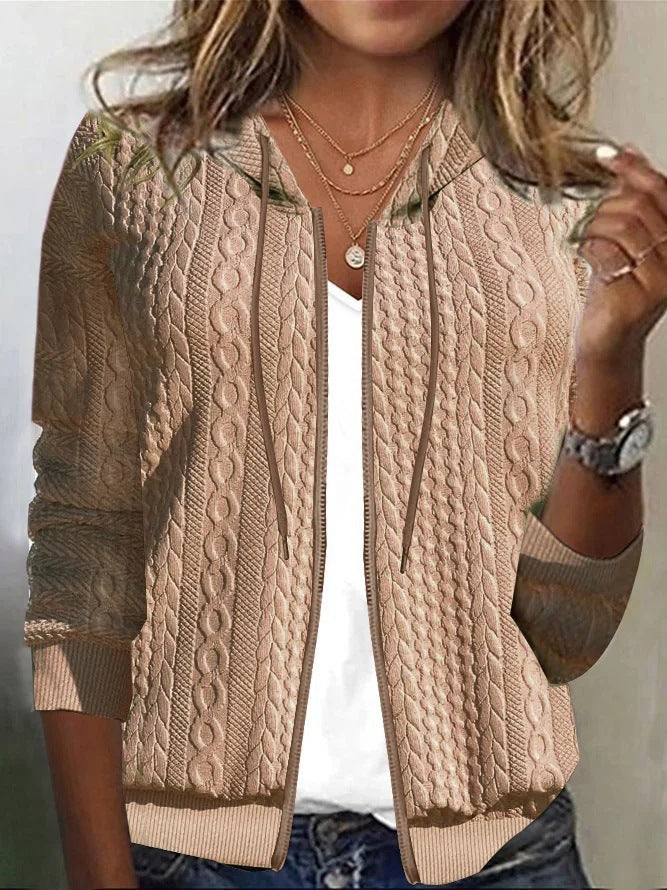 Emma Cable Zip Hoodie