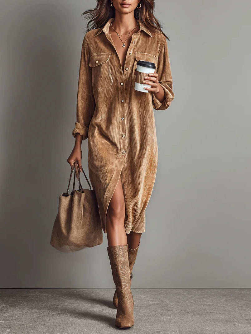 Aurovia - Chic Flared Hem Dress