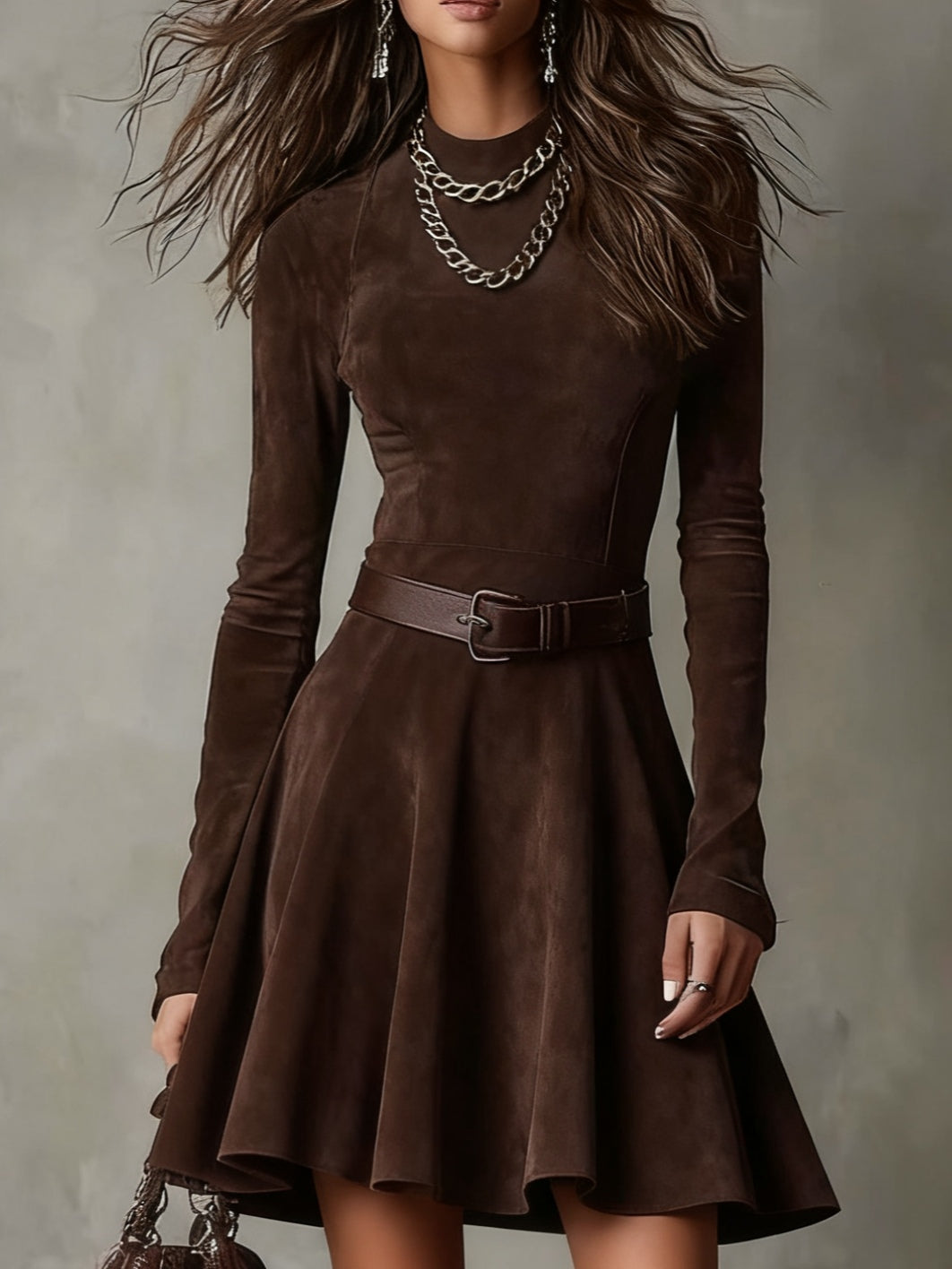 Meredith Vintage Suede Mini Dress