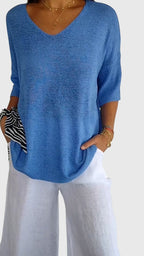 Cassandra™ Elegant V-Neck Top