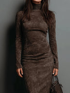 Ava Suede Midi Dress