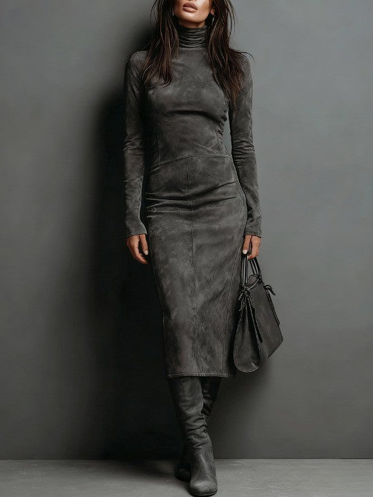Ava Suede Midi Dress