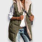 Marla Reversible fleece-lined hooded vest