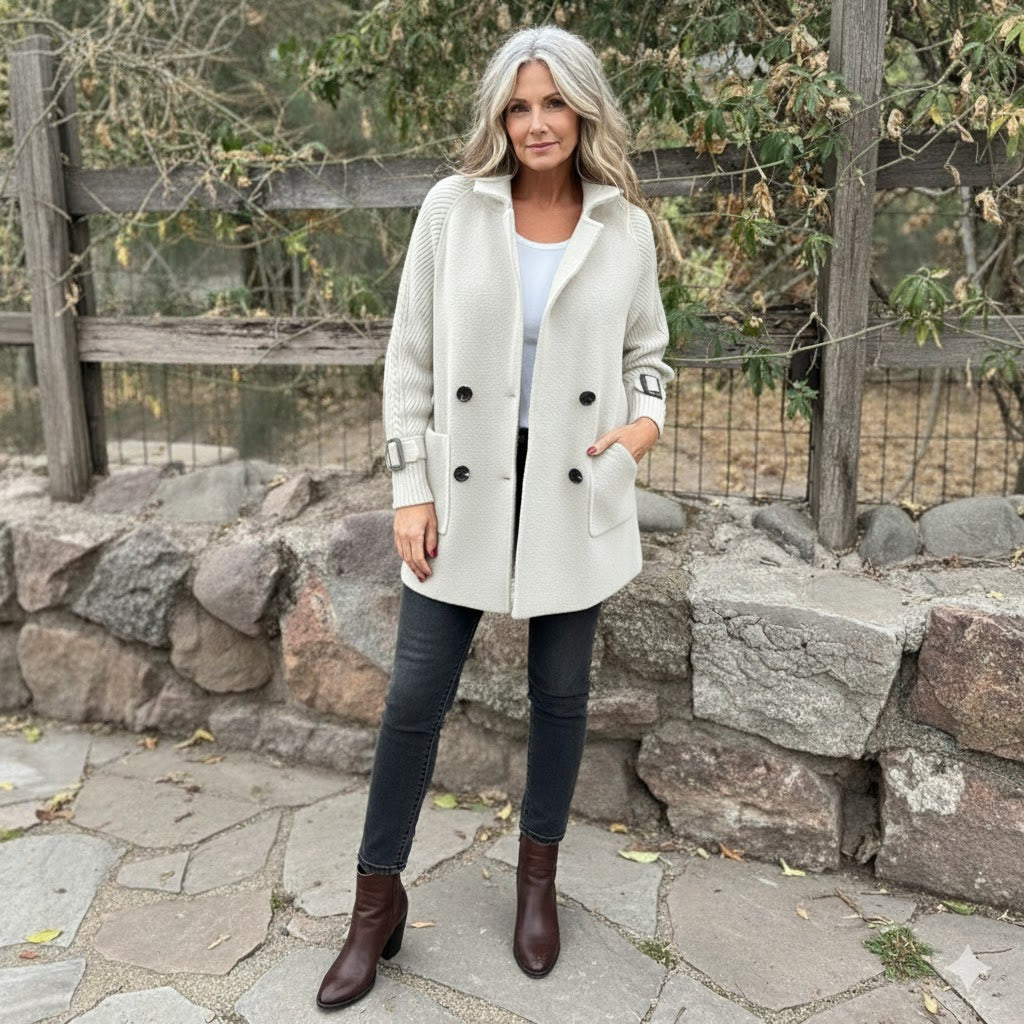 ISOLA™  Mid-Length Double-Breasted Coat