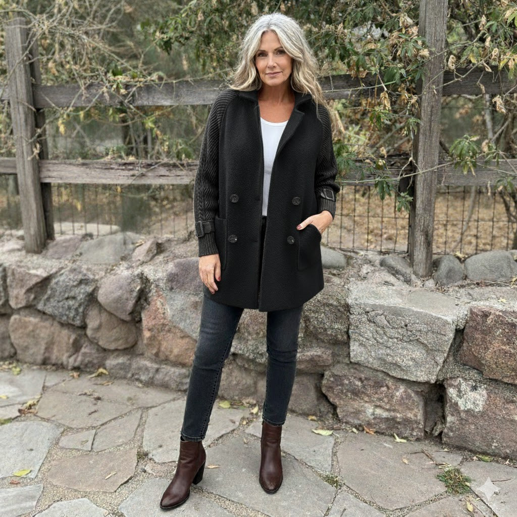 ISOLA™  Mid-Length Double-Breasted Coat